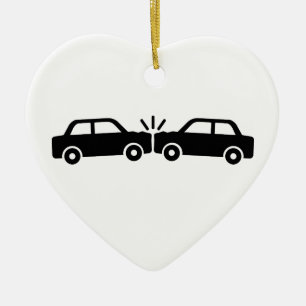 Car crash ceramic ornament