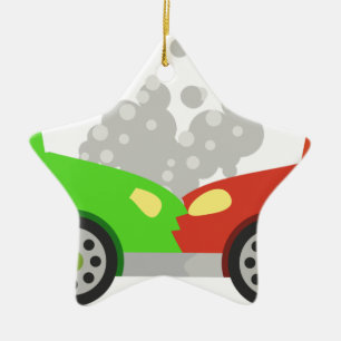 Car Crash Ceramic Ornament