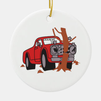 CAR CRASH SCENE CERAMIC ORNAMENT