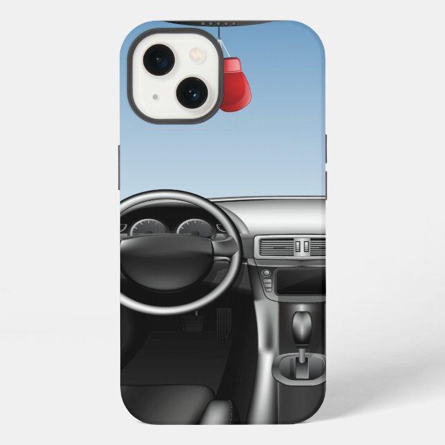 Car Dashboard Boxing Gloves iPhone Case (Back)