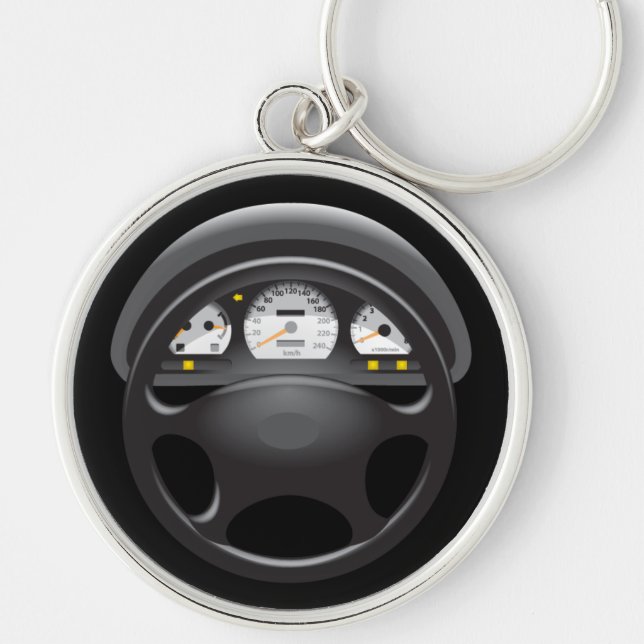 Car Dashboard & Steering Wheel Keychain (Front)