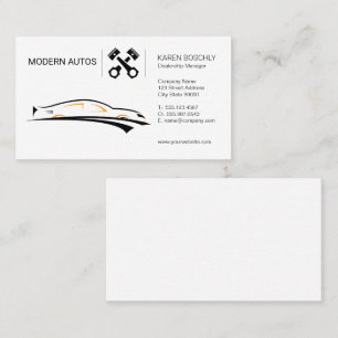 Car Dealership Auto Maintenance Car Pistons Business Card