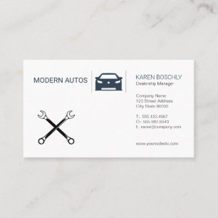 Car Dealership   Auto Maintenance   Wrenches Business Card