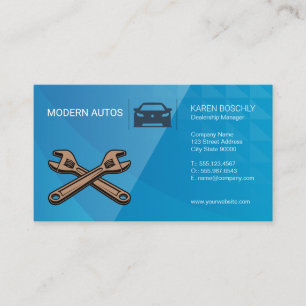 Car Dealership   Auto Maintenance   Wrenches Logo Business Card