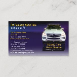 Car Dealership-Auto Sales Associate Business Card