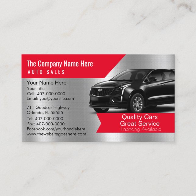 Car Dealership-Auto Sales Associate Business Card (Front)