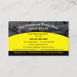 Car Dealership-Auto Sales Associate Business Card