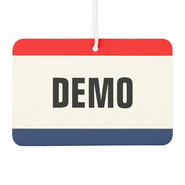 Car Dealership DEMO Promotion Customizable Air Freshener (Front)