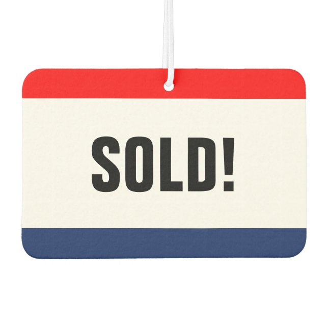 Car Dealership Sold Promotion Customizable Air Freshener (Front)