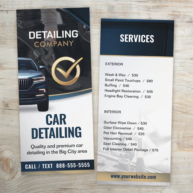 Car Detailing Auto Cleaning Services Price List Menu (Creator Uploaded)