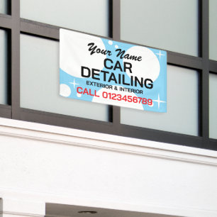 Car detailing auto washing business advertising banner