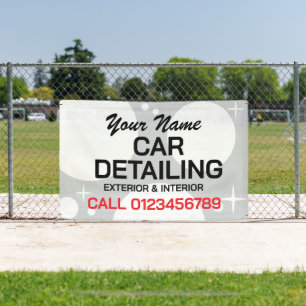 Car detailing auto washing business advertising banner