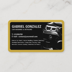 Car Detailing Bilingual Business Card