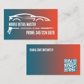 Car Detailing Custom Click to Chat QR Business Card