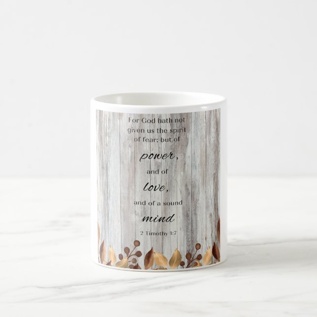 Car Dieu N'A Pas Bois Grey Bible Verse Café Mug (Centre)