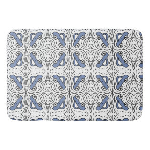 Car Doodle Pattern Blue Black Kids Baby Bath Mat