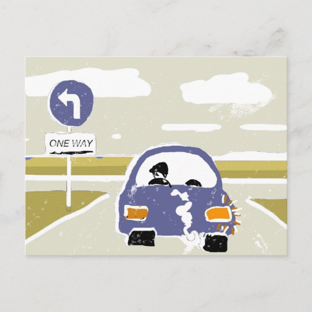 Car driving postcard (Front)