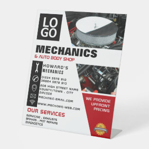 Car Engine, Auto Mechanic & Repairs Advertising Pedestal Sign