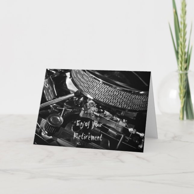 Car Engine Enjoy Your Retirement Card (Front)