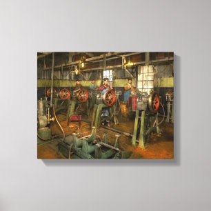 Car - Factory - Engine testing 1903 Canvas Print