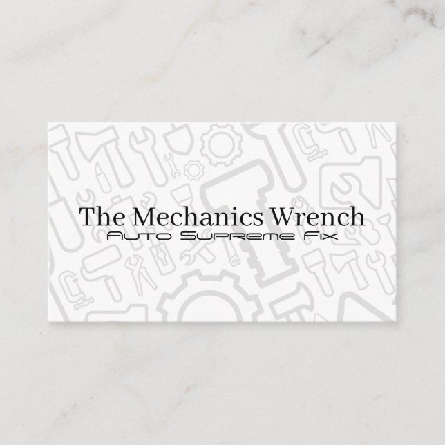 Car Fix Tools | Auto Service | Mechanic Business Card (Front)