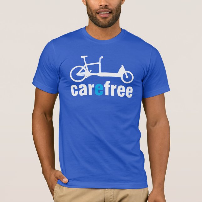 Car Free T-Shirt featuring Longjohn bakfiets. (Front)