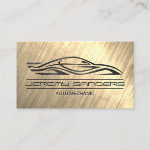 Car Graphic Logo   Gold Texture Business Card