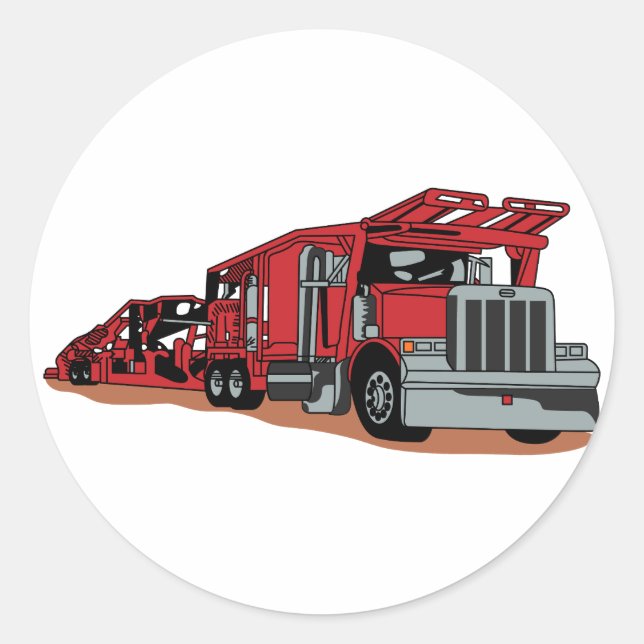 Car Hauler Classic Round Sticker (Front)
