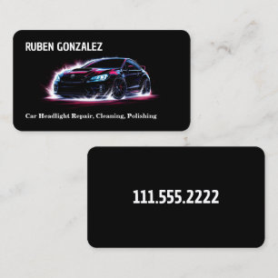 Car Headlight Lens Restoration Business Card
