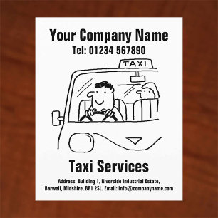 Car Hire & Taxi Services Cartoon Design Flyer