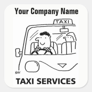 Car Hire & Taxi Services Cartoon Stickers