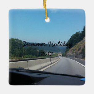 Car Holiday Mountains Europe Austria Photography Ceramic Ornament
