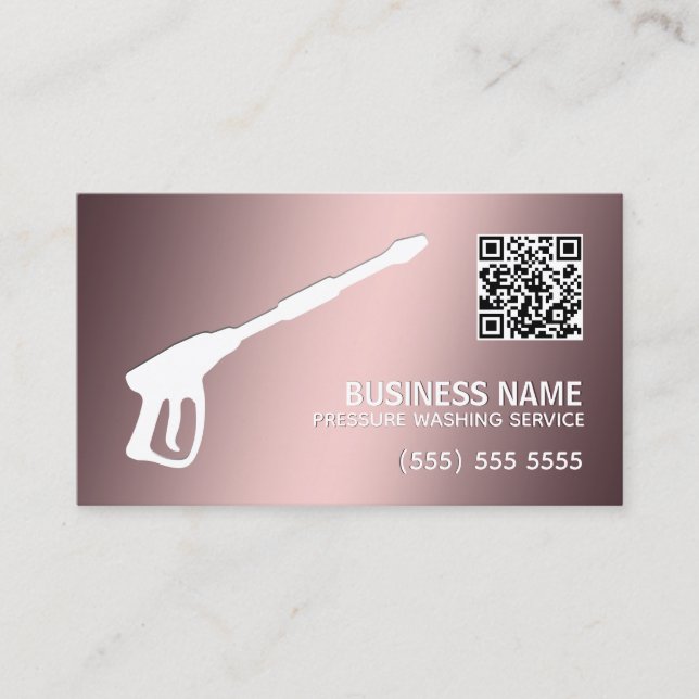 Car & House Power Wash QR Code Business Card (Front)