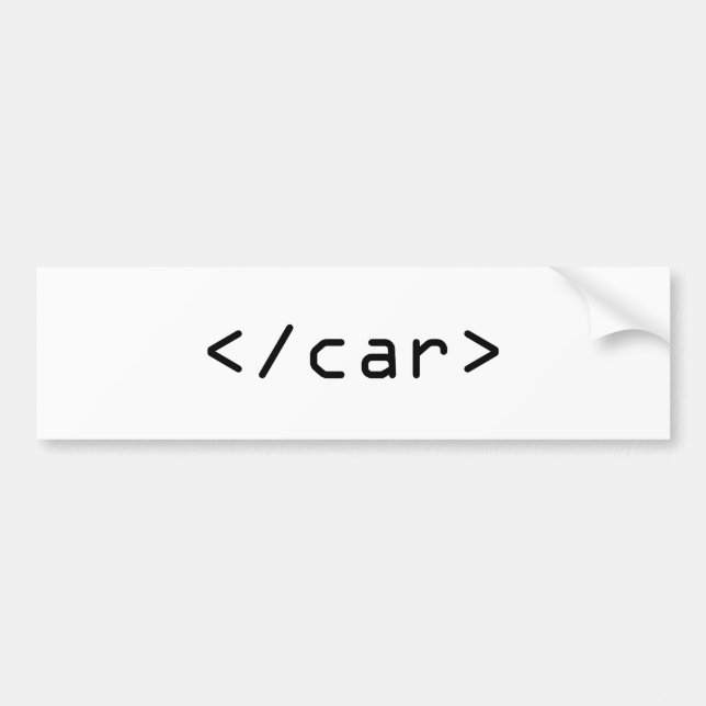 </car> HTML Bumper sticker (Front)