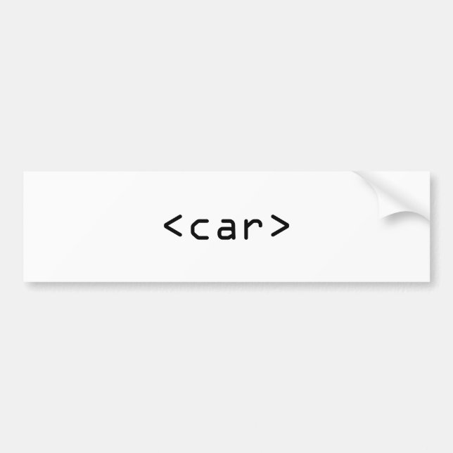 <car> HTML Bumper Sticker (Front)