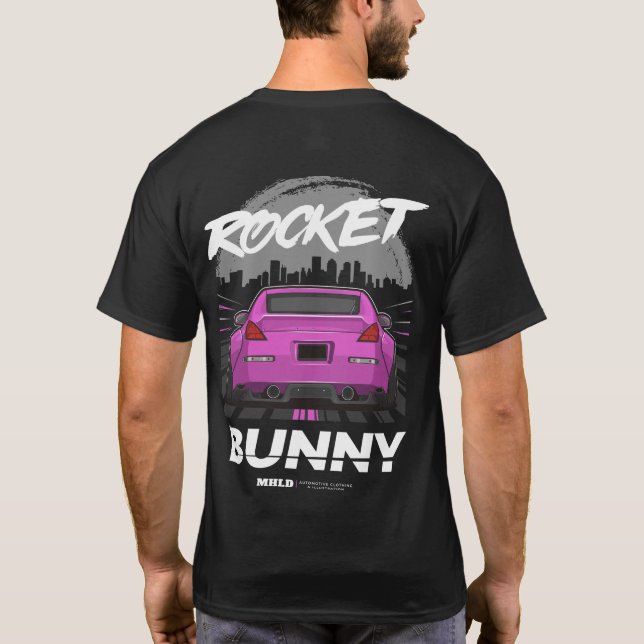 Car Illustration Rocket Bunny T-Shirt (Back)