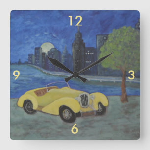 Car In The City Wall Clock