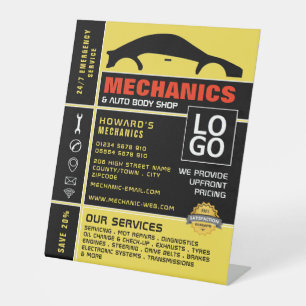 Car Logo, Auto Mechanic & Repairs Advertising Pedestal Sign