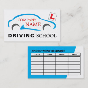 Car Logo, Driving School/Instructor Appointment Business Card