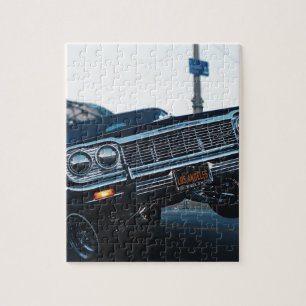 Car Low Rider Vintage Oldschool Automotive Driving Jigsaw Puzzle