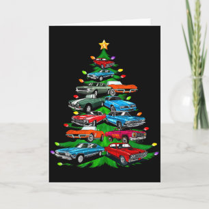 Car Madness Christmas Tree -clic Muscle And Hotrod Card