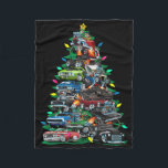 Car Madness Christmas Tree! Muscle Cars And Hotrod Fleece Blanket<br><div class="desc">Car Madness Christmas Tree! Muscle Cars And Hotrods</div>