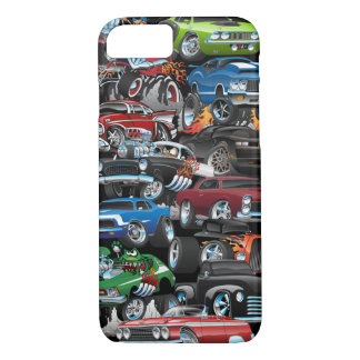Car Madness! Muscle Cars and Hot Rods Cartoon Case-Mate iPhone Case