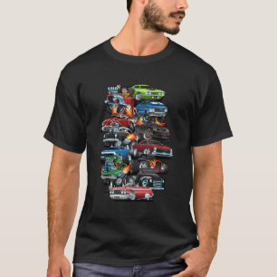 Car Madness Muscle Cars Cars And Hot Rods Cartoon T-Shirt