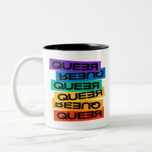 Car Magnet. LGBT+Pride. Queer. Two-Tone Coffee Mug