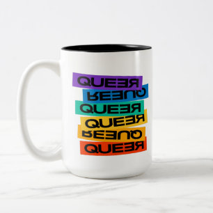 Car Magnet. LGBT+Pride. Queer.                  Two-Tone Coffee Mug