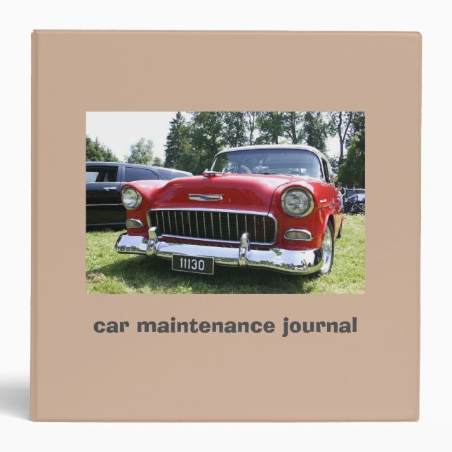 Car Maintenance Journal 3-Ring Binder (Front)