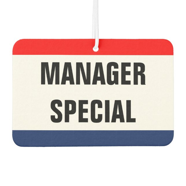 Car Manager Special Promo Signage Customizable Air Freshener (Front)