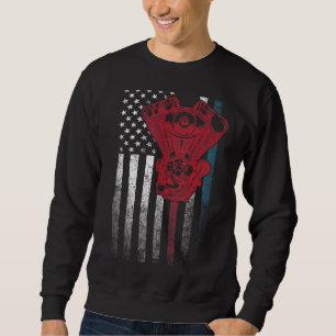 Car Mechanic 4th Of July American Flag Usa Ameri Sweatshirt