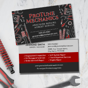 Car Mechanic - Auto Vehicle Repair  Business Card